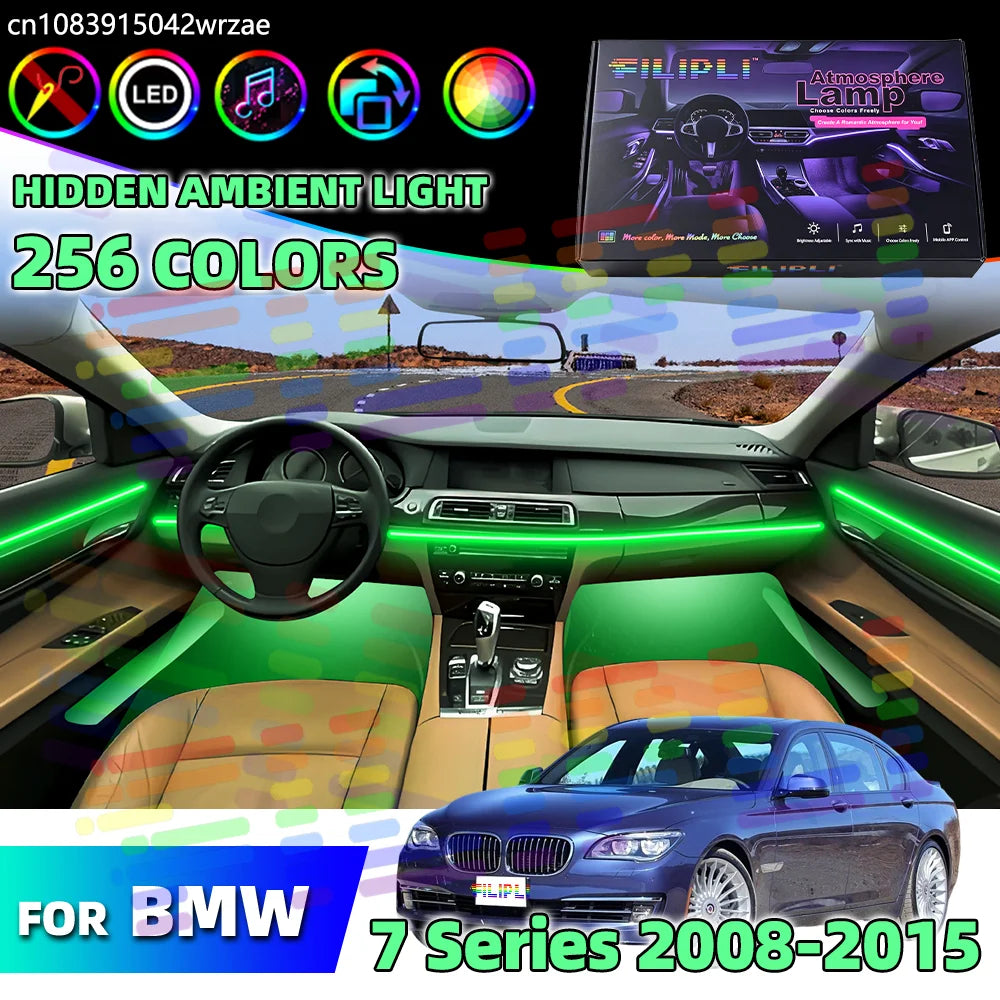 64 RGB - Neon Strip - for BMW F02 F01 - App Control - Car Interior Lighting | AUTOKITSHOP