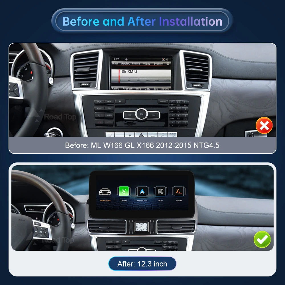 12.3'' Multimedia Display For Benz ML W166 GL X166 GLE GLS 2012-2018 Touch Screen Wireless | AUTOKITSHOP