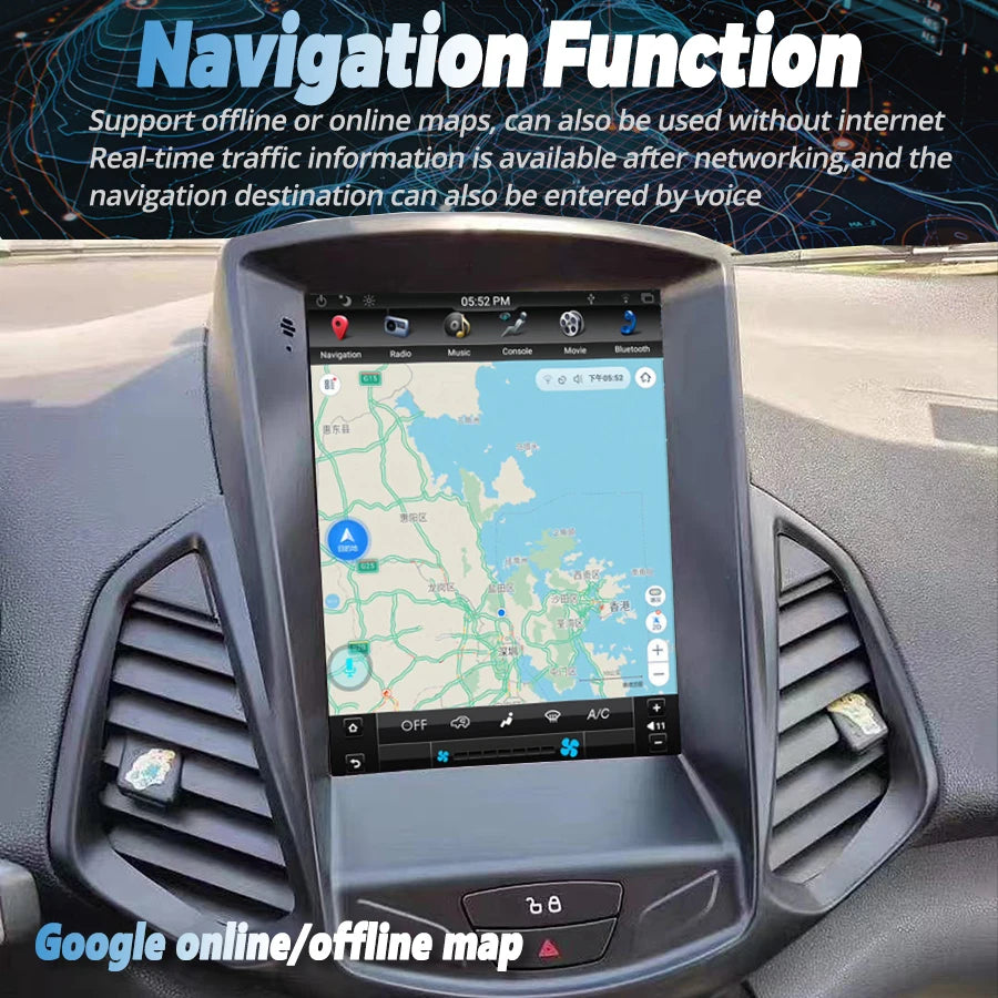 Navi Android 15 Carplay 4G Multimedia Video Player HU BT Car Radio For Ford Ecosport YiBi