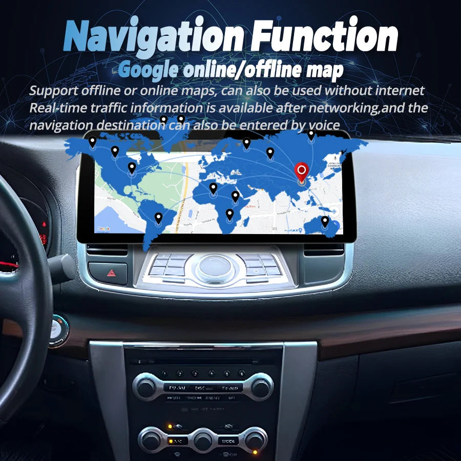 Multimedia Carplay Head Unit 12.3inch Wide Screen Car Video Player Radio Stereo For Nissan
