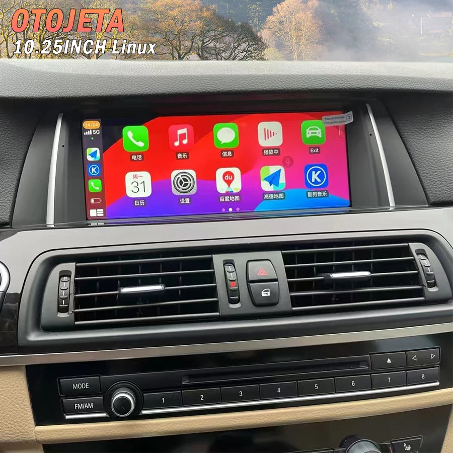 Car Video Vi Link Multimedia Carplay Linux For BMW 5 Series Gt F10 F11 F18 2011-2017 10.25