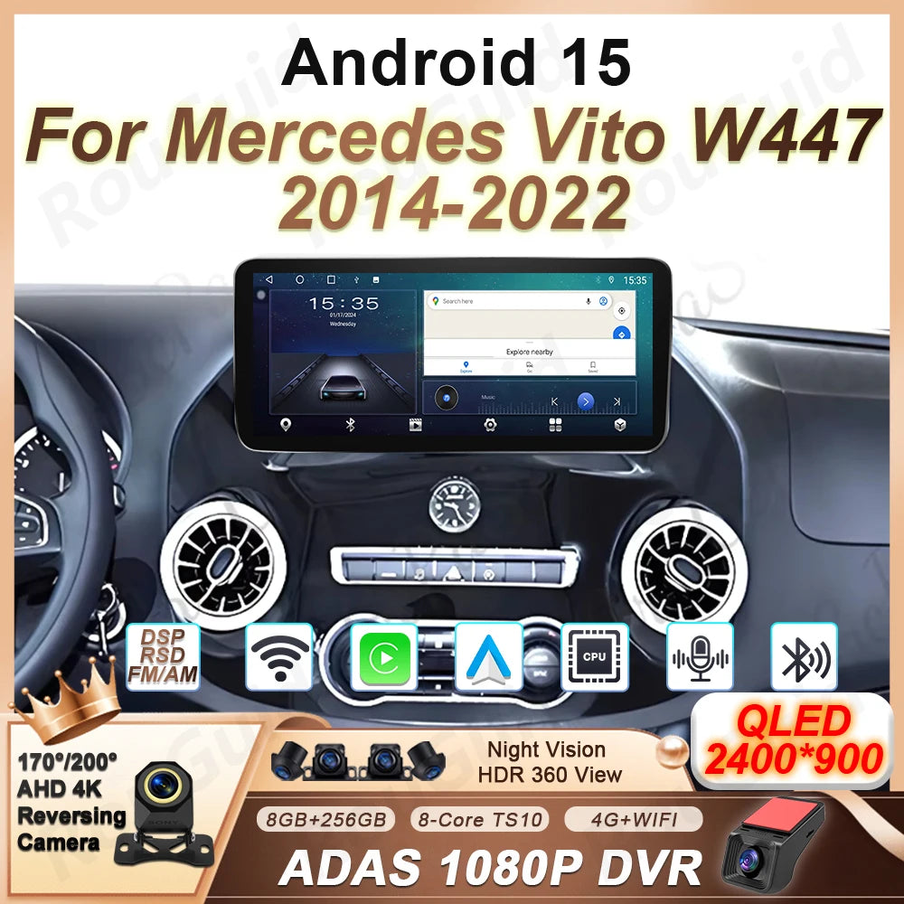 Android 15 Carplay Car Radio For Mercedes Vito W447 2014-2022 Auto Video Multimedia Player | AUTOKITSHOP