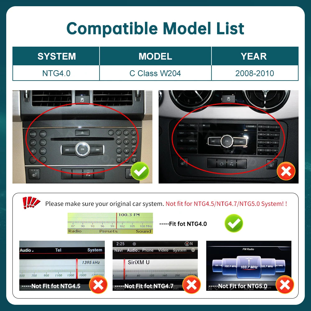 RoadTop Wireless CarPlay Android Auto Multimedia Display Linux Screen for Mercedes-Benz GL