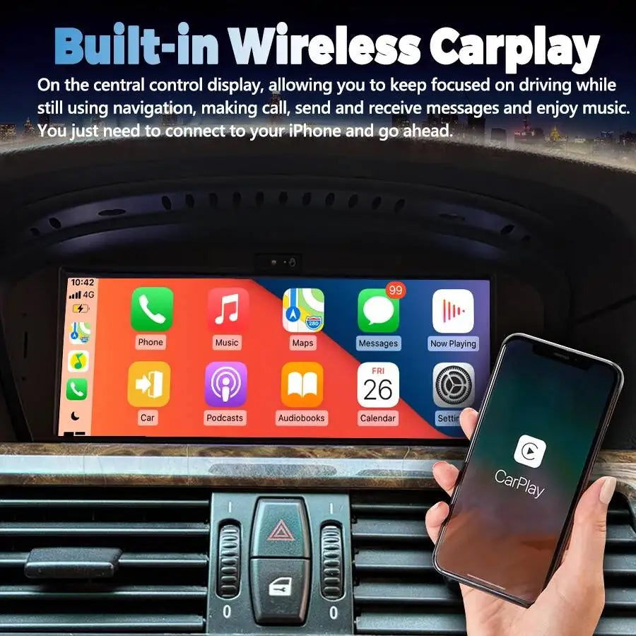 8.8" Gesture Control Screen Android Auto For BMW 3 5 Series E90 E91 E60 E61 2005-2010 CCC