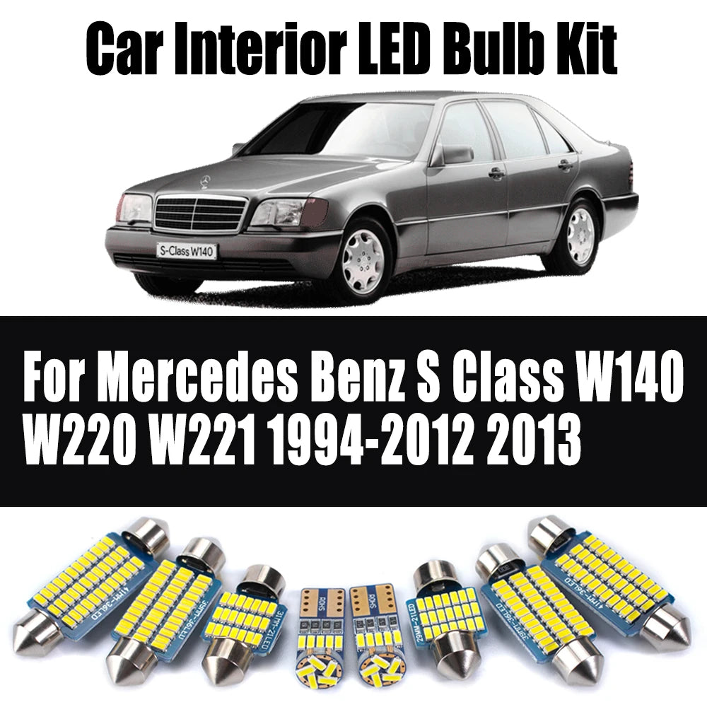 LED Interior Light Kit for Mercedes Benz S Class W140 W220 W221 1994-2012 - Canbus Dome Map Door Trunk Bulbs | AUTOKI...