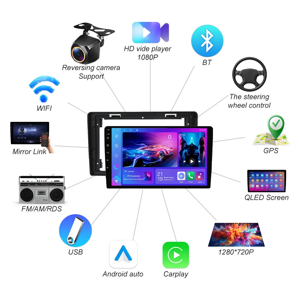 Android 16 For Dodge Ram 1500 2008-2012 Carplay Car Radio Multimedia Navigation Gps Autora | AUTOKITSHOP