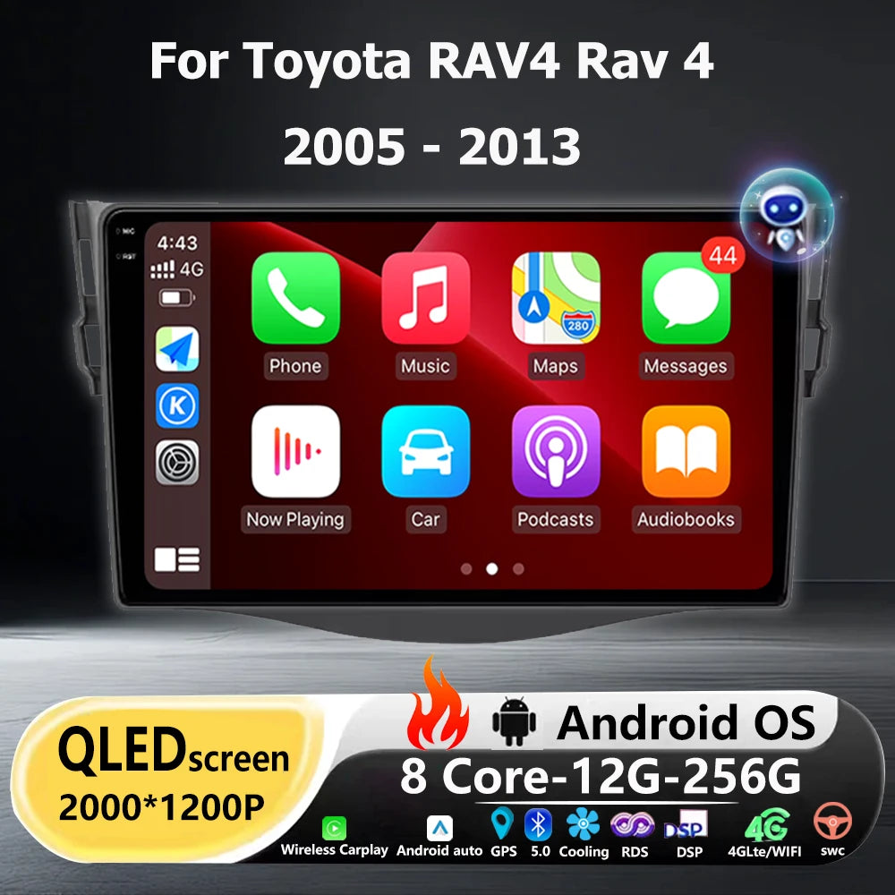 9'' For Toyota RAV4 Rav 4 2005 - 2013 Android 16 Carplay Car Radio Multimedia GPS Navigati