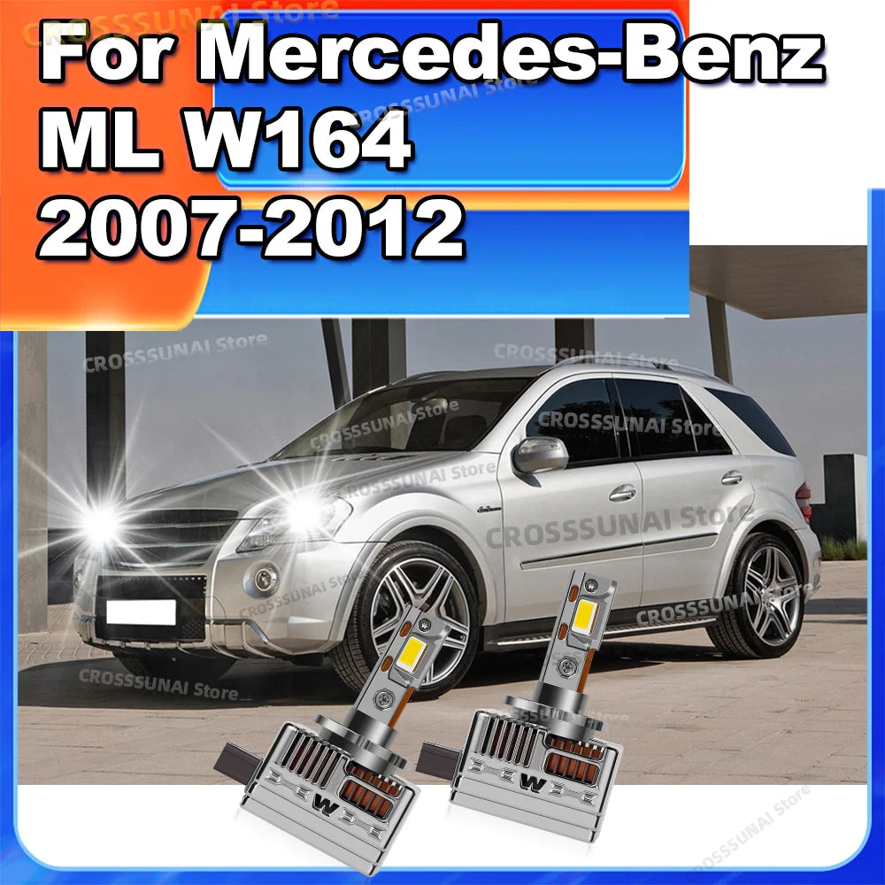 LED Headlight Canbus 50000LM Auto Bulbs HID 6000K 12V For Mercedes Benz ML W164 2007 2008