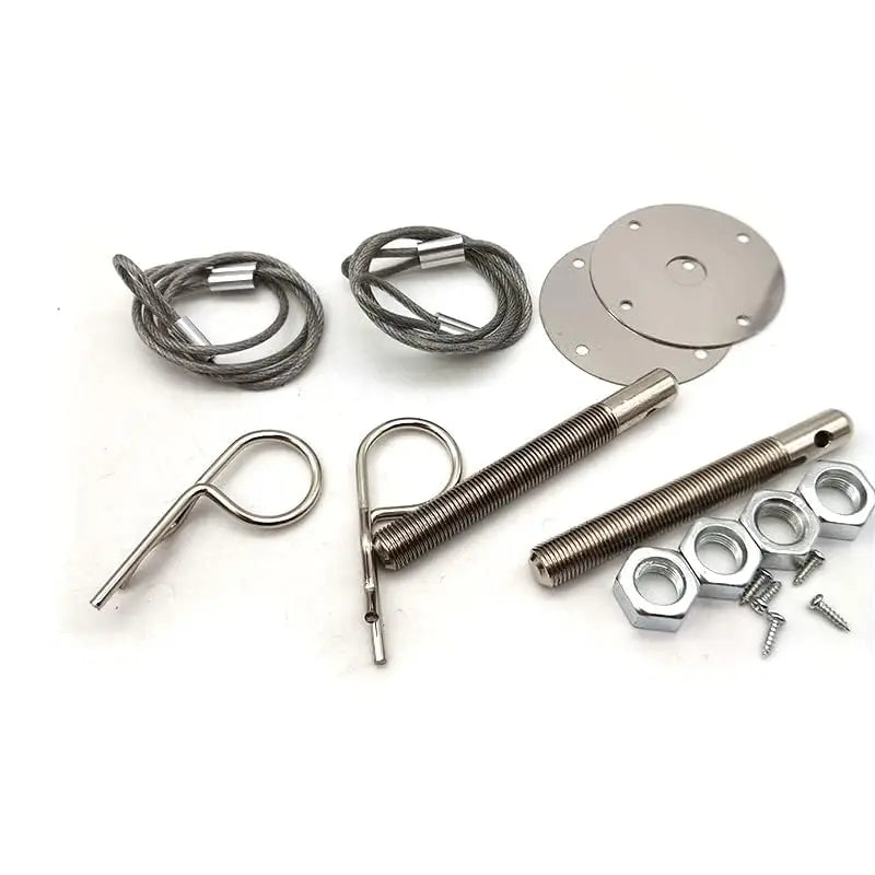 Professional Racing Car Vehicle Plus Flush Hairpin Style Hood Latch Locking Kit