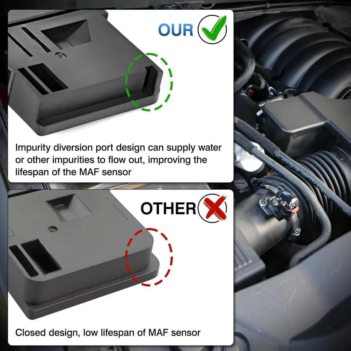 MAF Mass Air Flow Sensor 23262343 For Buick Cadillac Chevy GMC Enclave Envision  for Buick CT6 - Automotive LED Light