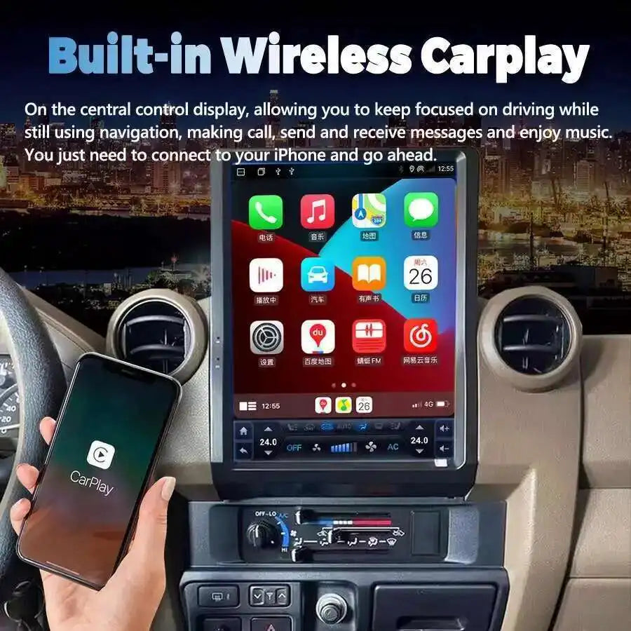 Carplay Auto Radio For Toyota Land Cruiser LC70 LC75 LC76 GPS Navigation Car Multimedia Au | AUTOKITSHOP