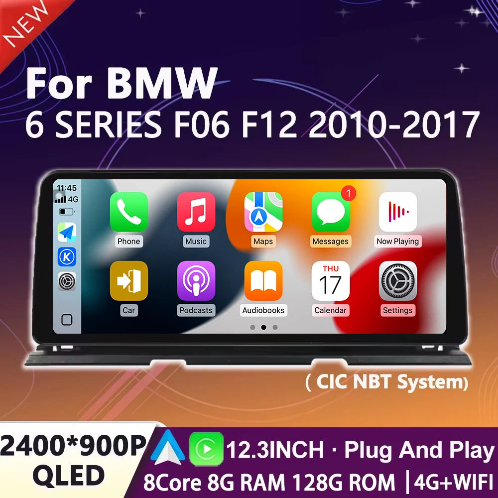 Stereo Carplay 12.3inch for BMW 6 SERIES F06 F12 2010-2017 CIC NBT System Car Video Multim | AUTOKITSHOP