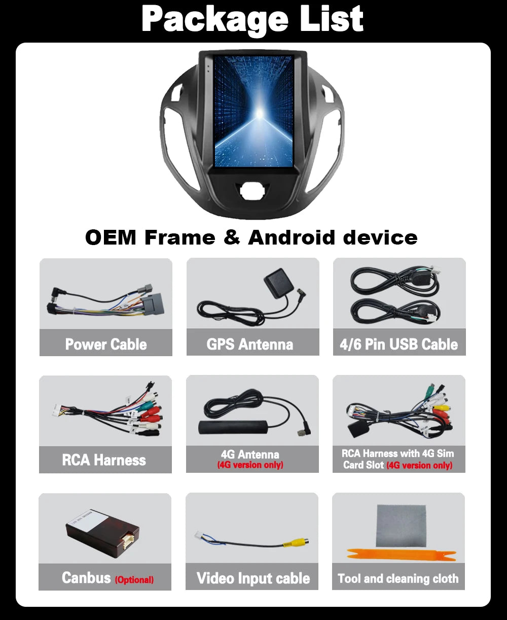 For Ford Tourneo Transit 2012-2023 Android 14 Navigation Android Auto Stereo Multimedia Pl