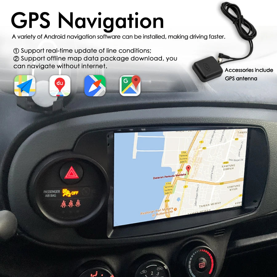 Android 15 Control Screen For Toyota Yaris 2012-2017 Car Radio Multimedia Video Player Ste