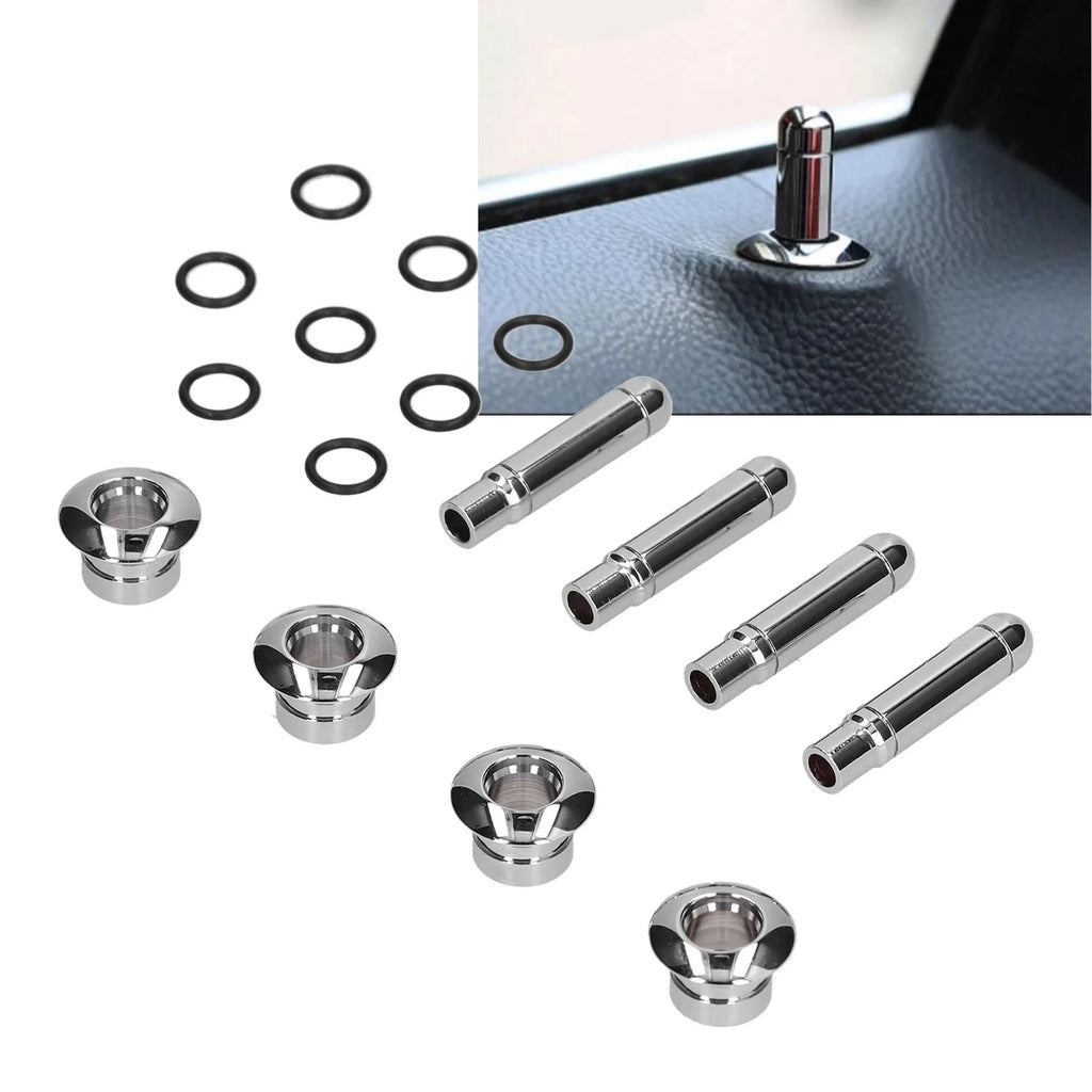 8pcs Car Door Lock Pin with Cover ABS Chrome Replacement for Chevrolet TRAX/Cruze/Malibu - Automotive LED Light