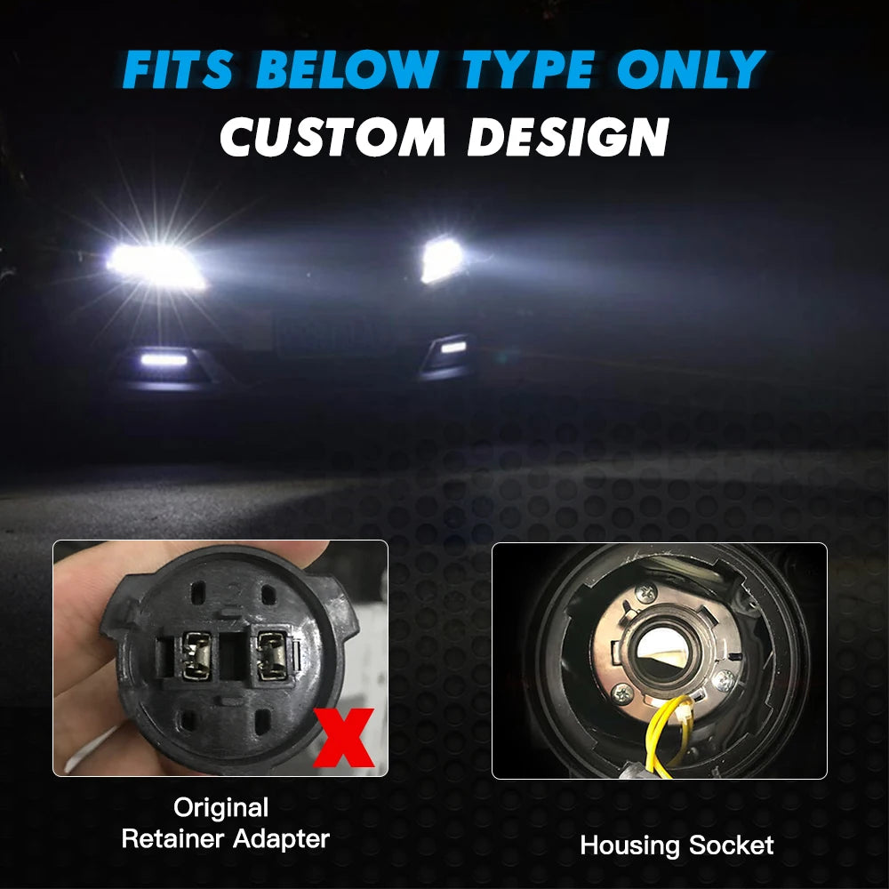 BEVINSEE H7 LED Headlight With Customised Buckle/Adapter, for VW Polo MK5, for SKODA Octav