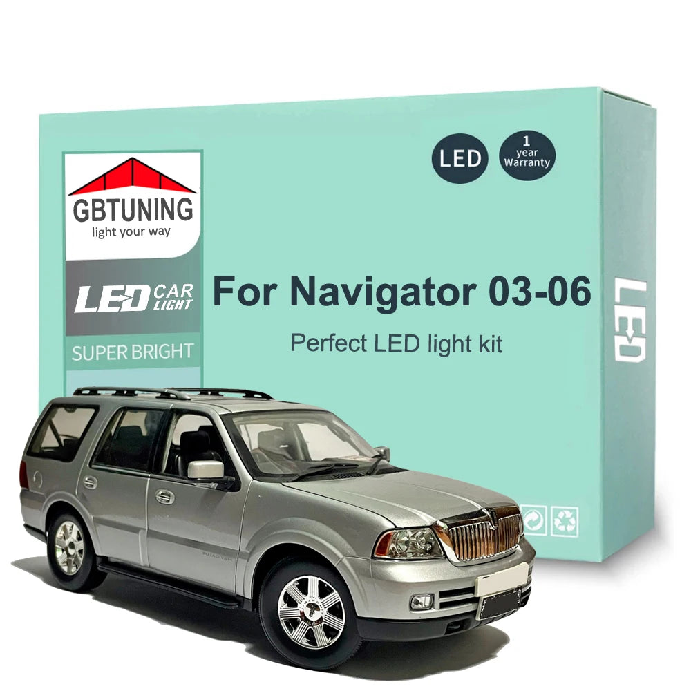 14-Piece LED Interior Light Kit for Lincoln Navigator MK2 II 2003-2006 - Canbus Dome Map Door Trunk Bulbs | AUTOKITSHOP