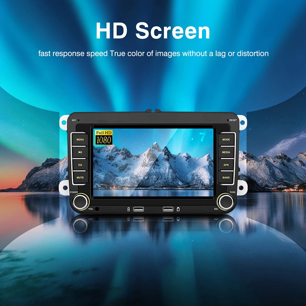 7" 2 Din HD Car Media Video RDS Airplay Car Radio Wired CarPlay Android Auto Stereo Audio  | AUTOKITSHOP
