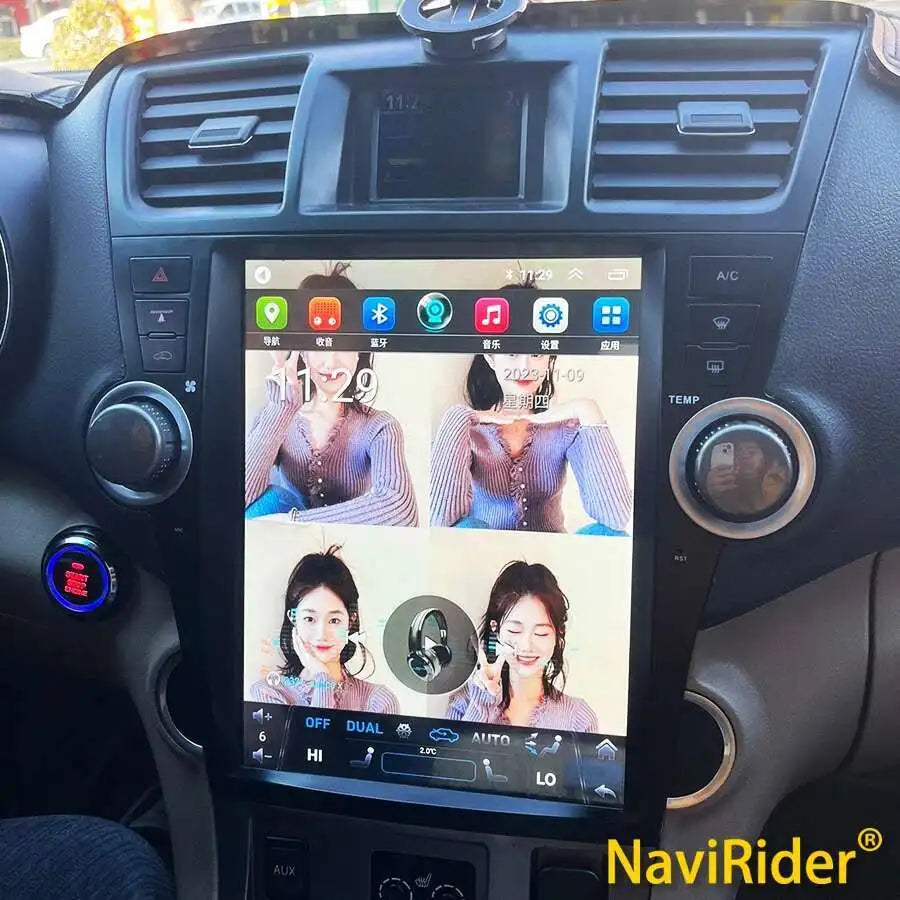 12.1inch Android 15 GPS Navigation Audio For Toyota Highlander 2009 - 2013 Carplay Car Rad
