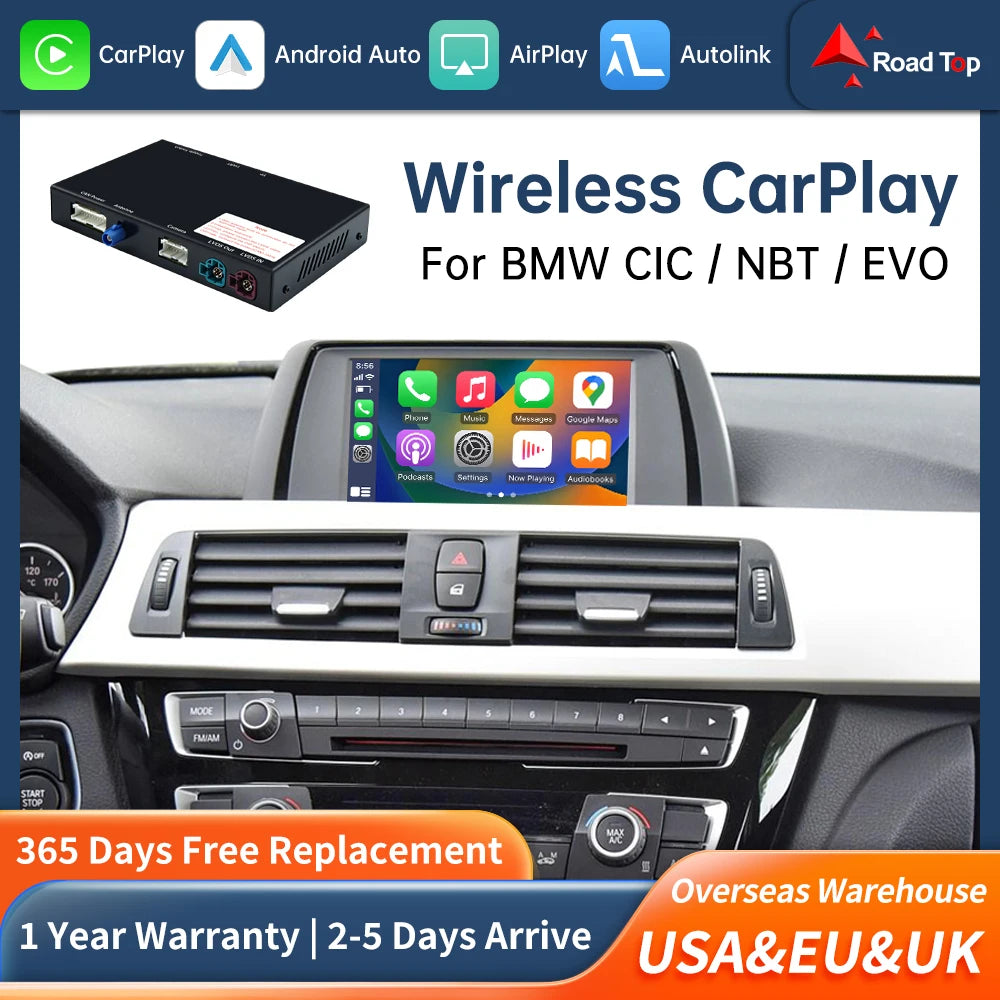 Road Top Wireless Carplay Decoder Interface For BMW NBT 1 2 3 4 5 7 Series X1 X3 X4 X5 X6  | AUTOKITSHOP