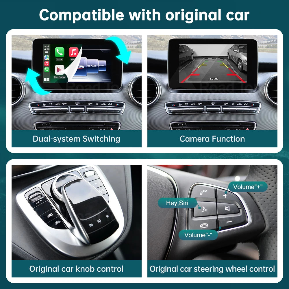 RoadTop Wireless CarPlay for Mercedes Benz V-Class W447 2014-2018 Vito Viano, with Android