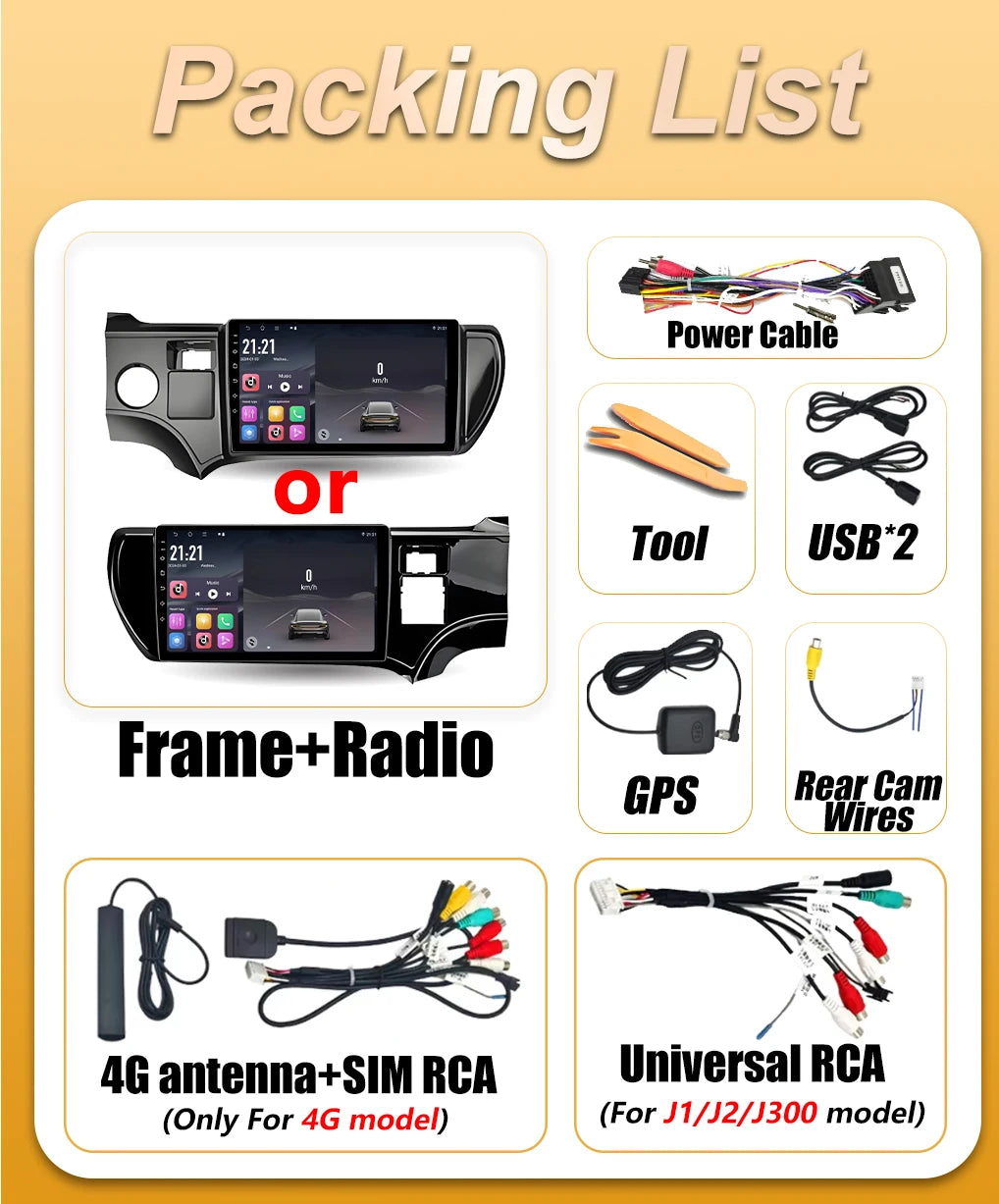 Android 16 Auto Car Radio For Toyota Aqua Prius C 2011 2012 2013 2014 -2017 Multimedia Pla | AUTOKITSHOP