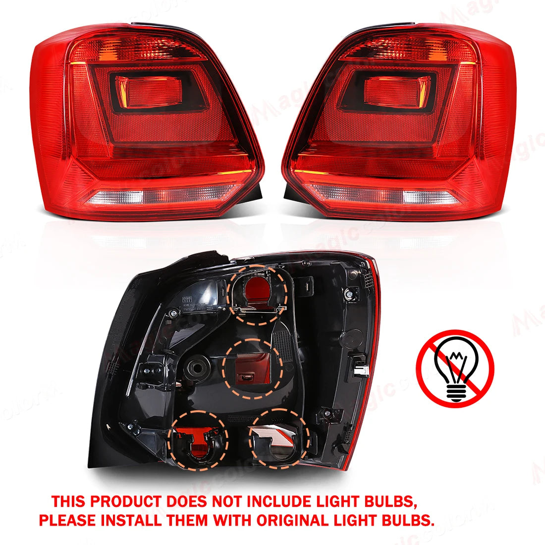 For Volkswagen VW Polo 2014 2015 2016 2017 2018 Car Tail Lamps Tail Lights Brake Rear Auto | AUTOKITSHOP