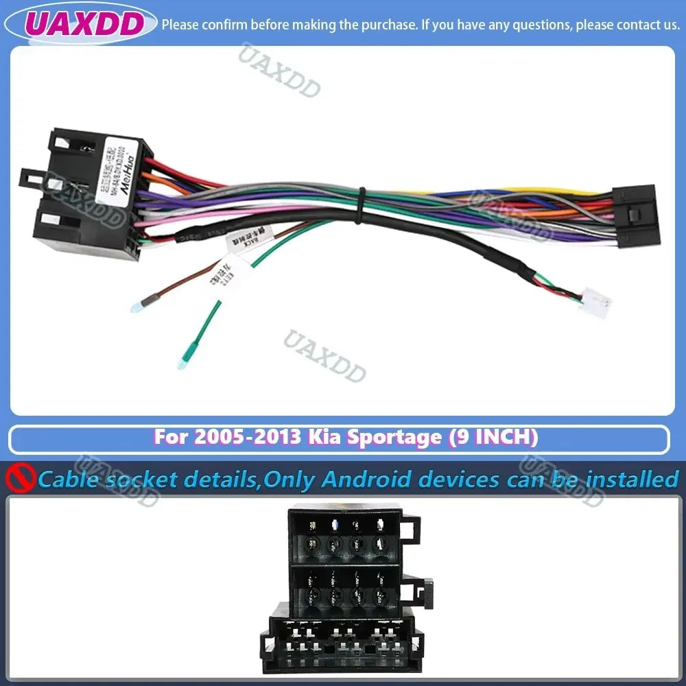 For 2005-2013 Kia Sportage 9INCH 2 Din Car stereo radio Android frame panel fascia cable v