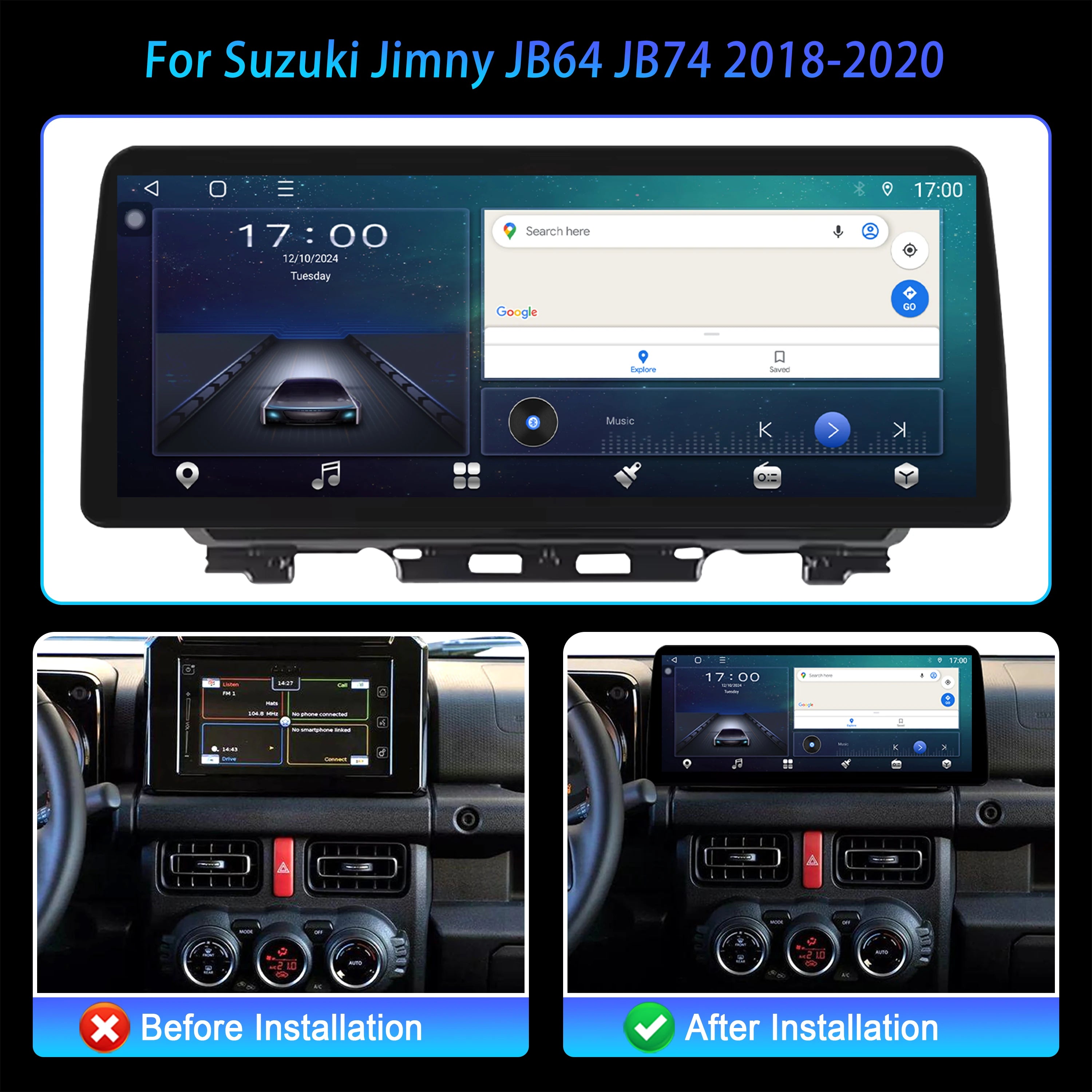 12.3 inch For Suzuki Jimny JB64 JB74 2018 2019 2020 Car Radio Multimedia Android 14 Wirele