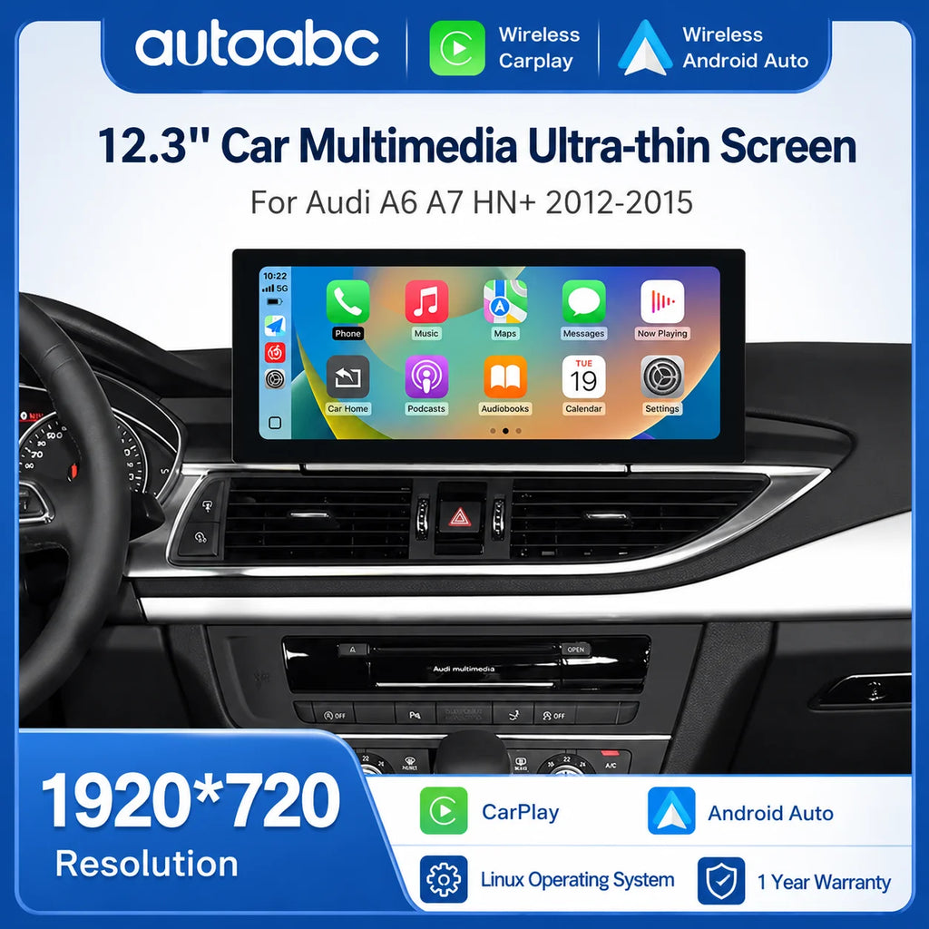 12.3" Car Multimedia Linux Touch Screen For Audi A6 A7 2012-2015 HN System with Wireless A | AUTOKITSHOP
