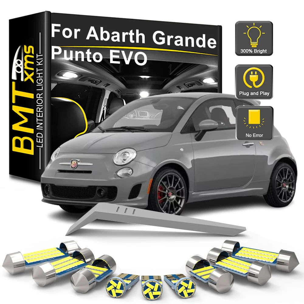 LED Interior Light Kit for Fiat Abarth 500 595 695 500C 595C 695C Grande Punto EVO Punto Car Dome Reading Trunk Lamp ...