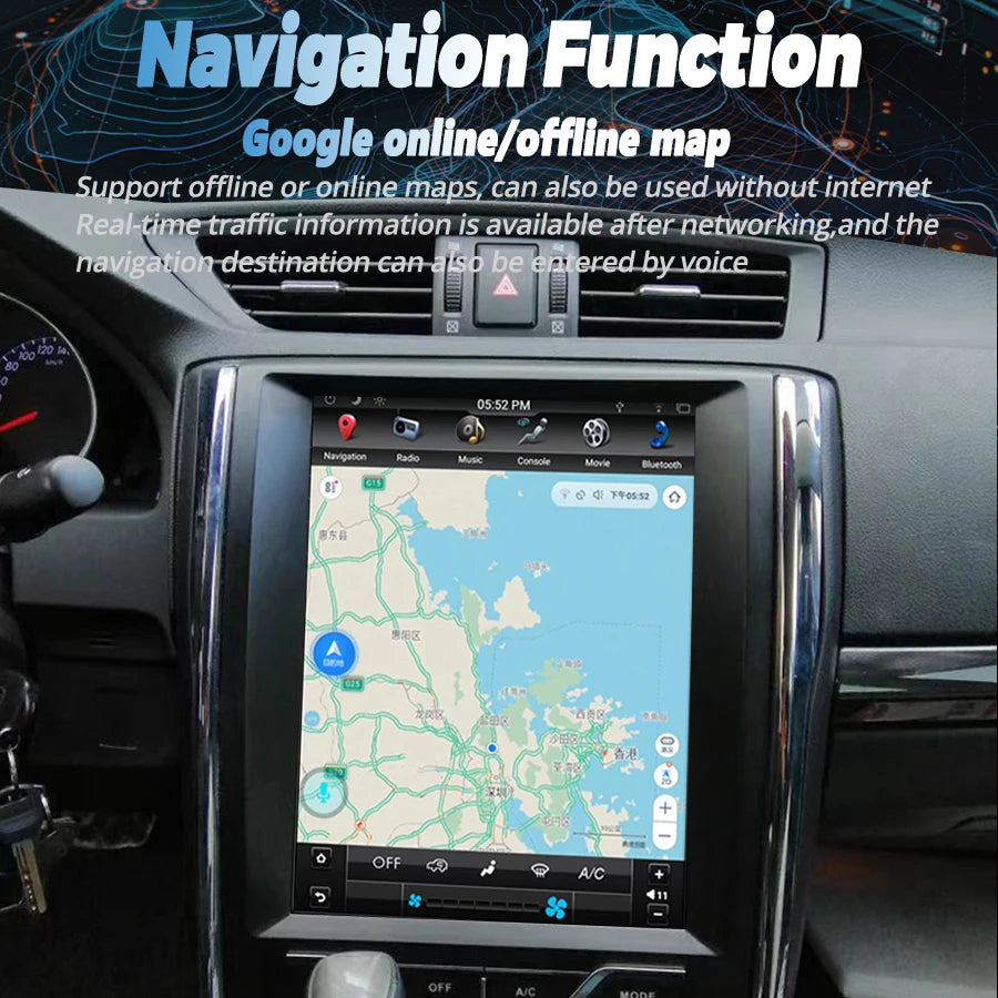 12.1inch Android Screen For Toyota Reiz Mark X 2012-2025 Stereo Car Radio Multimedia Video