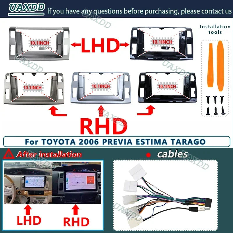 For TOYOTA 2006 PREVIA ESTIMA TARAGO 10INCH Car Radio Android Stereo Harness Screens Acces