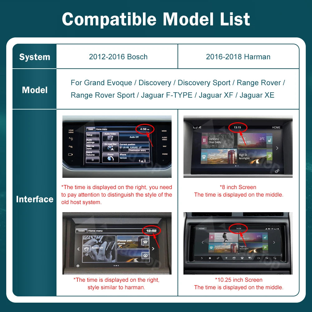 RoadTop Wireless Carplay Android Auto Mirror Link AirPlay Ai Box For Land Rover Jaguar Ran