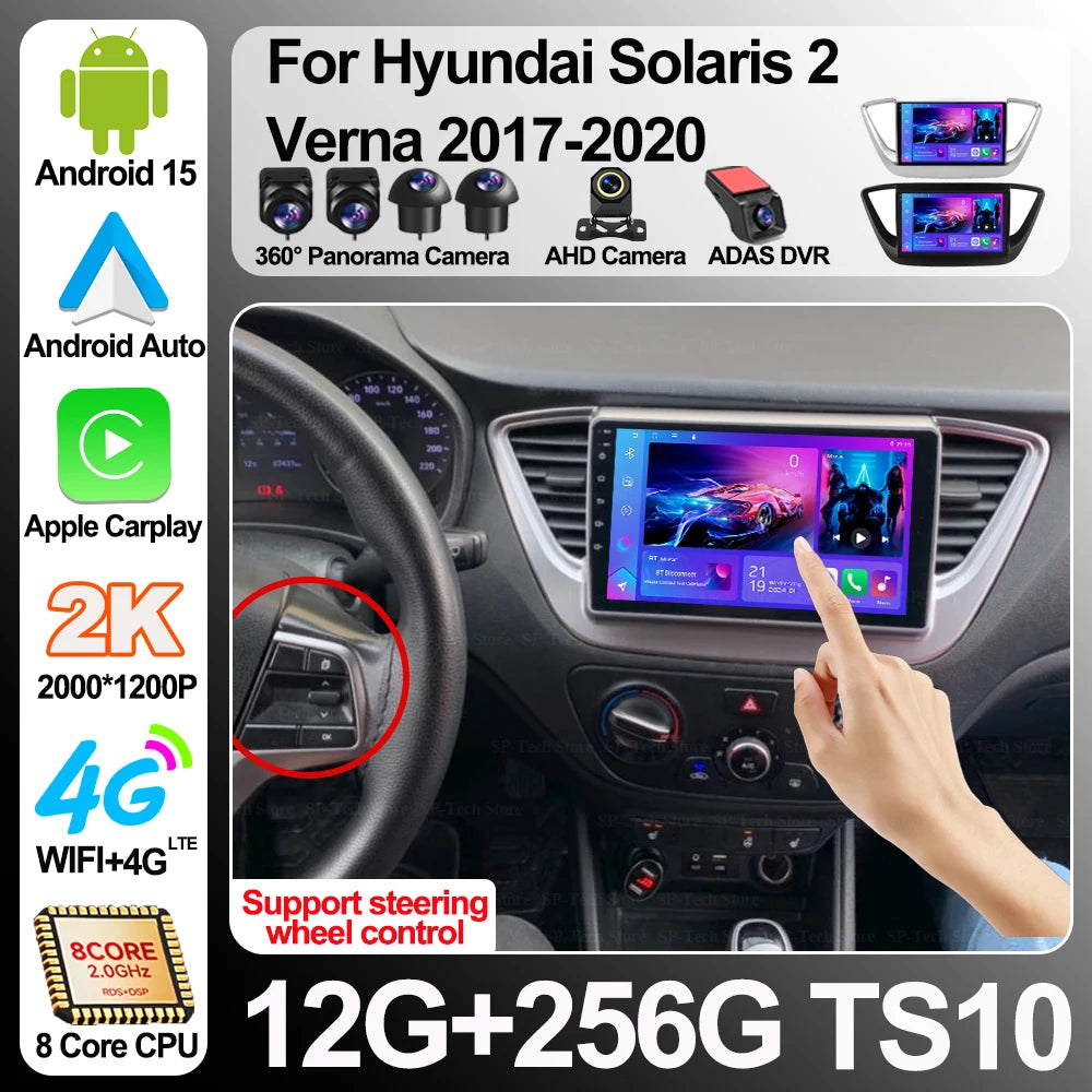 Android 16 Car Radio For Hyundai Solaris Accent 2 Ii 2017-2021 Multimedia Stereo Player Na | AUTOKITSHOP