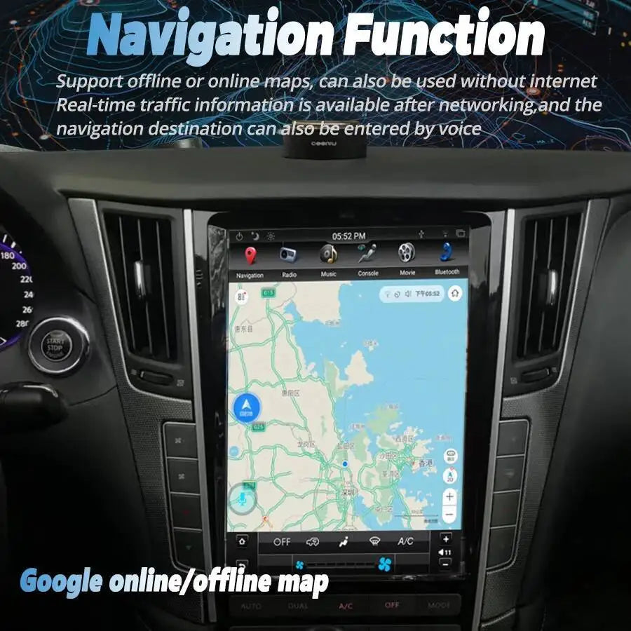 10.4Inch Screen Android 13 For Infiniti Q50 Q50L Q50S Q60 Q60S 2014-2019 Car Multimedia GP | AUTOKITSHOP