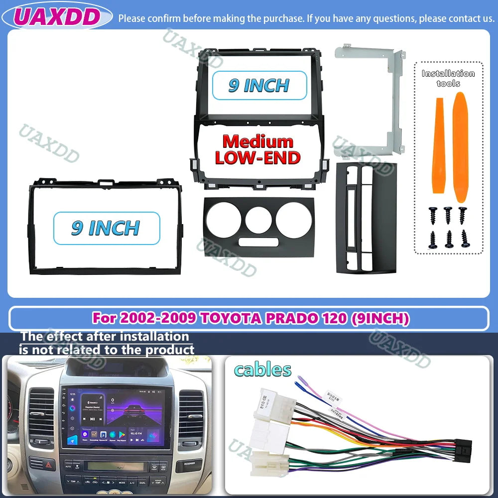 Cadre dautoradio 9inch For Toyota LAND CRUISER Prado 120 LEXUS GX470 panneau stereo garnit