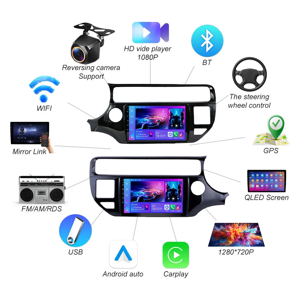Android 16 For Kia K3 Rio 2011-2017 Car Radio Multimedia 2din 5g Wifi Gps Navigation Carpl | AUTOKITSHOP