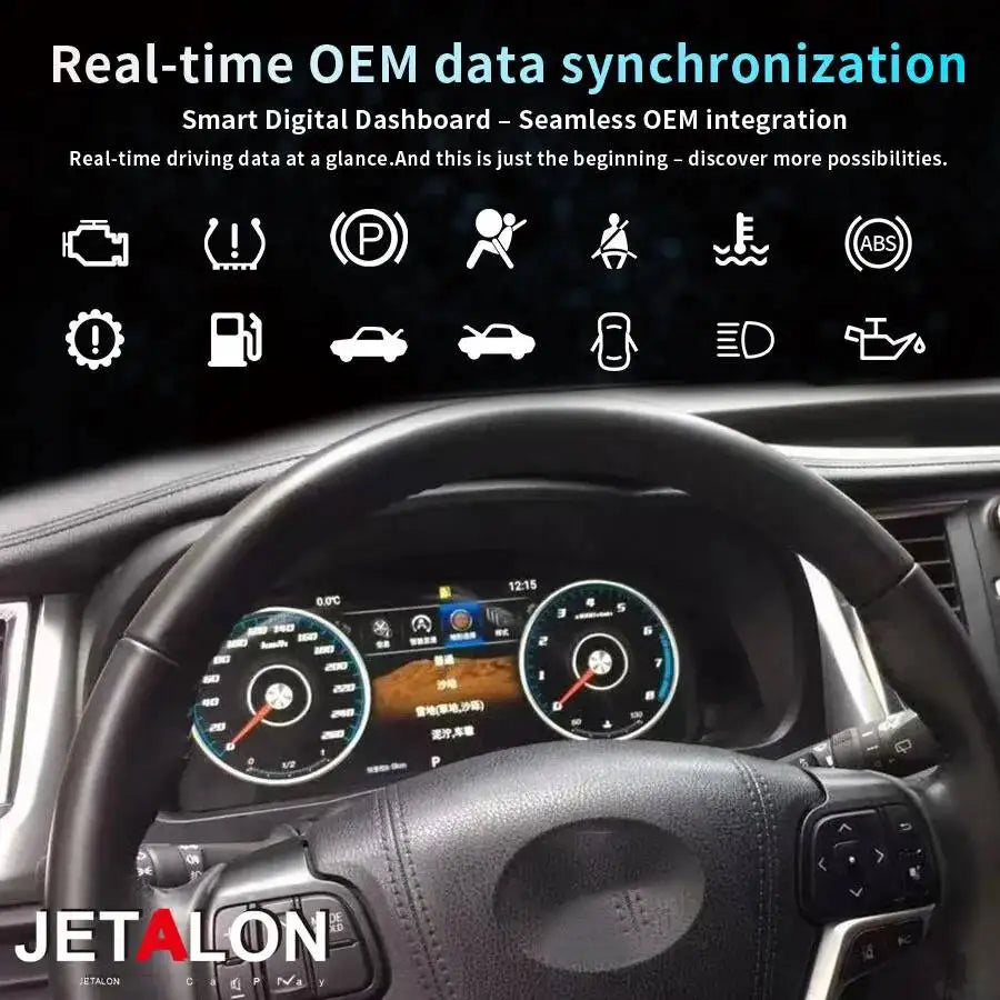 12.3inch Car Cluster Instrument Screen For Toyota Highlander 2015-2019 Crown Kulger Gxl Di
