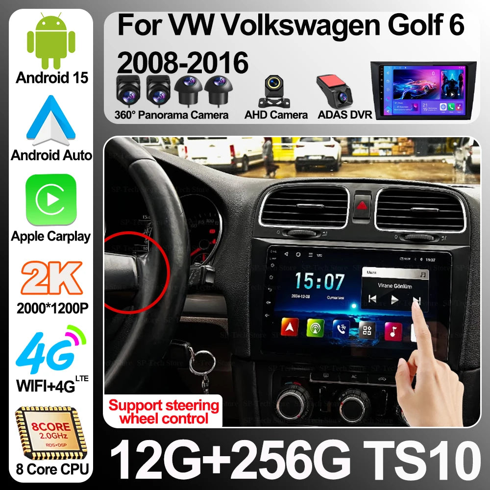 Navifly 2din Android Car Radio For Vw Volkswagen Golf 6 2008-2016 Player Intelligent Syste | AUTOKITSHOP