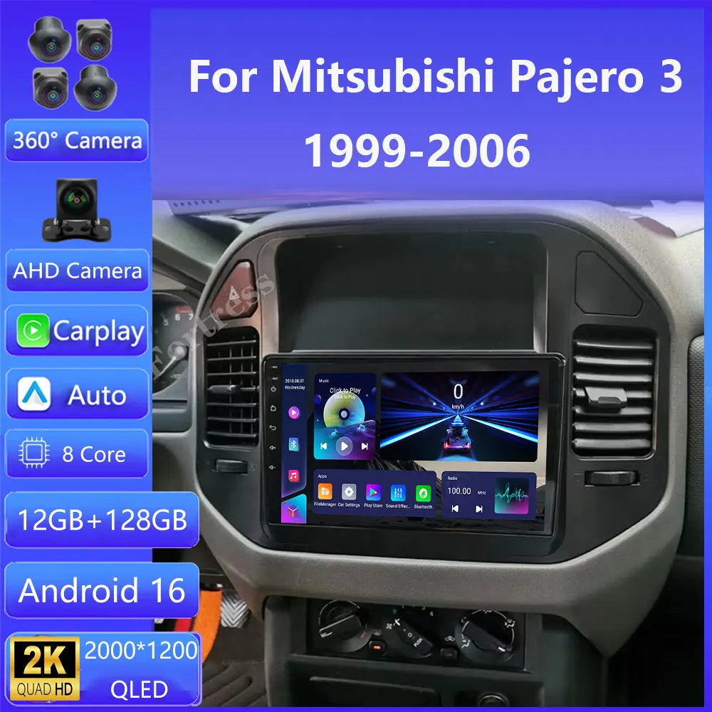 For Mitsubishi Pajero 3 V70 V60 1999 - 2006 Car Radio Multimedia Video Player Navigation S