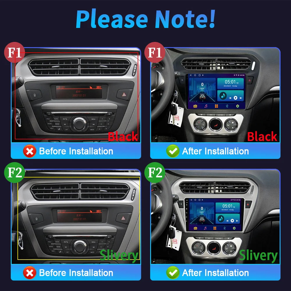 Android 14 Car Radio For Peugeot 301 Citroen Elysee 2013-2018 7862S 8G 256G 4G Wireless BT
