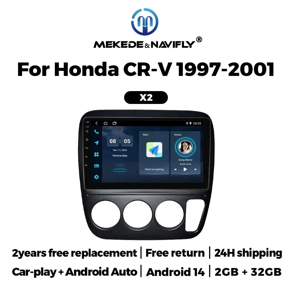 Android 2 Din Car Radio for Honda CRV CR-V 1997 - 2001 Carplay Screen Multimedia Stereo Re | AUTOKITSHOP