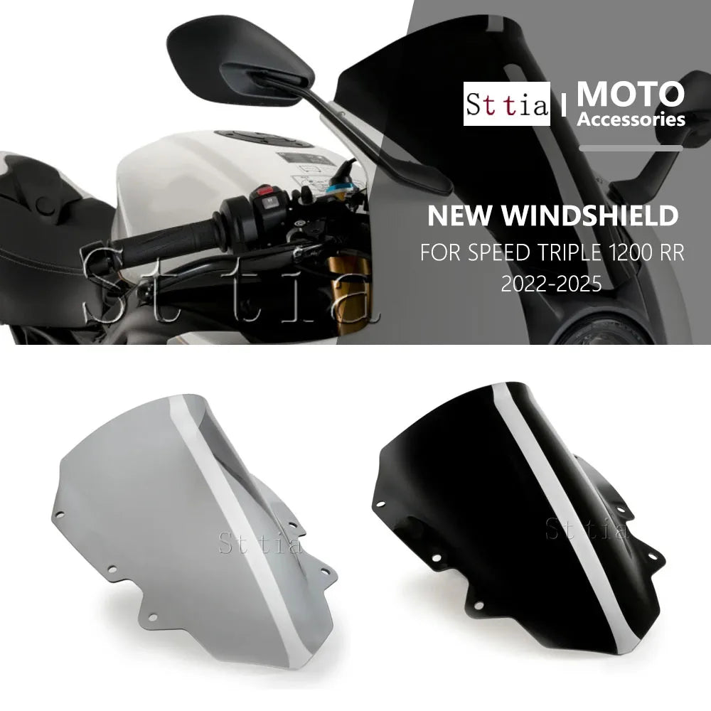 Motorcycle Accessorie Windshield Windscreen Visor Wind Screen Deflector For Triu for 2022-2026 - Automotive LED Light