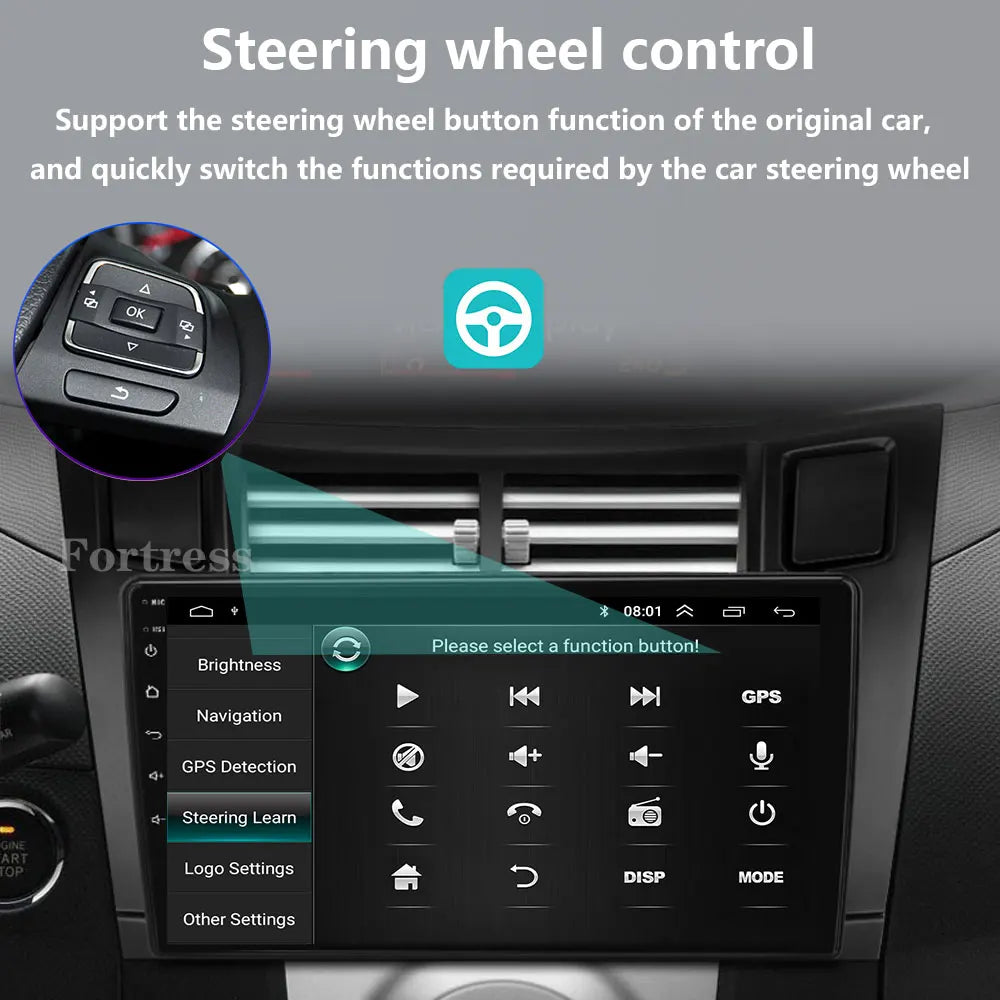 Android 16 all in one Car Radio For Toyota Yaris 2005 - 2012 Android Auto Multimedia Playe
