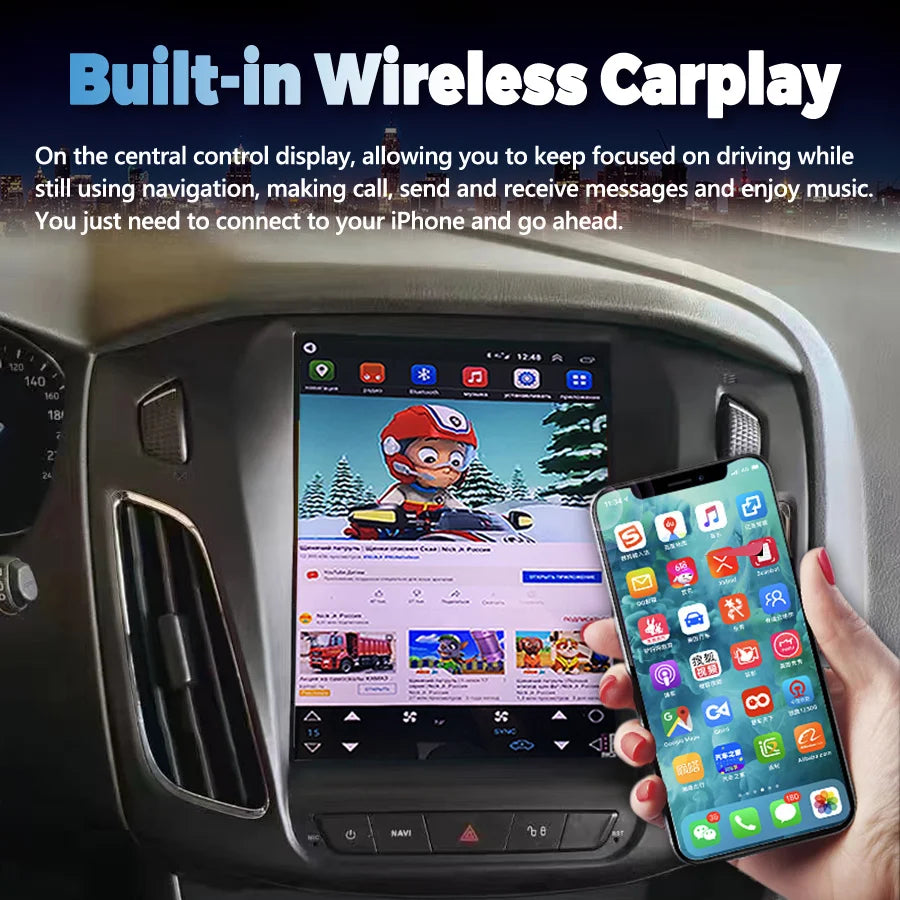 Android Auto For Ford Focus Mk 3 2011-2019 Stereo Car Radio Multimedia Video Player DSP GP