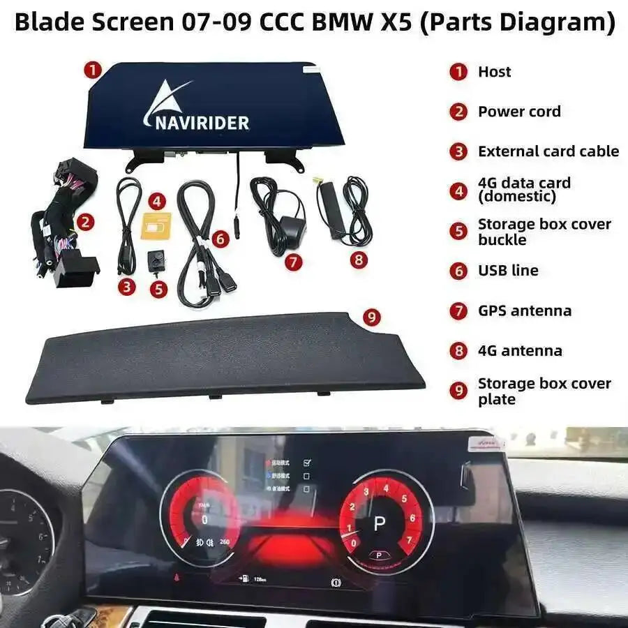 CarPlay Car Multimedia Video Player HU For BMW X5 X6 E70 E71 E72 2007-2013 Android 15 GPS