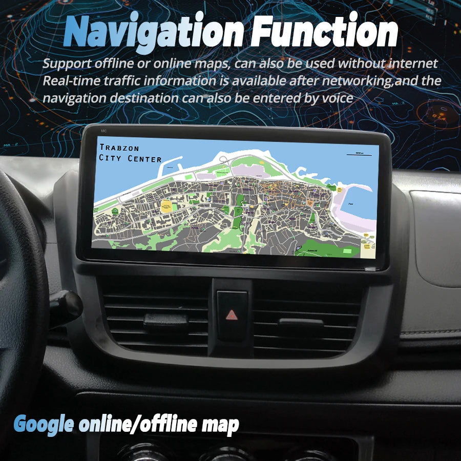 10.25" Android Player For Toyota Vios Yaris 2014 - 2016 Carplay Car Radio Stereo GPS Multi