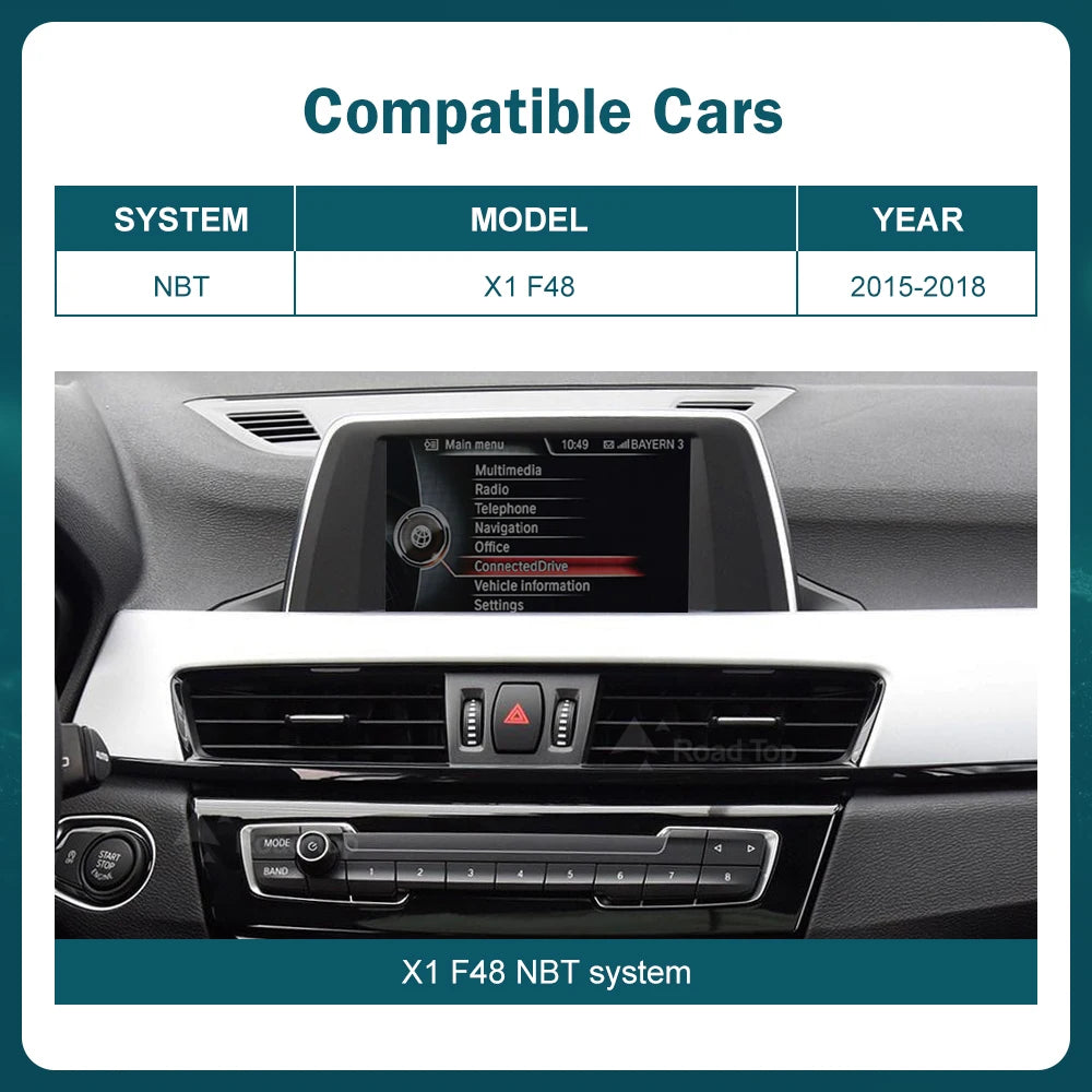 RoadTop 12.3' Wireless Carplay Car Multimedia Touch Screen For BMW X1 F48 2015-2017 NBT iD