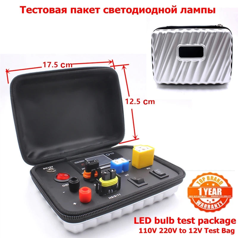 110V 220V to 12V Test Tester Bag for Car Auto Headlight LED Bulb T10 C5W H8 H9 H11 H7 H4 9